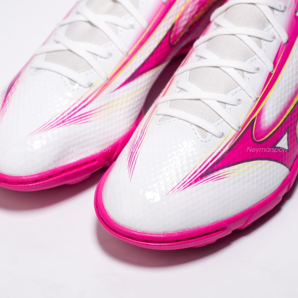 Giày đá bóng cỏ nhân tạo Mizuno Alpha III Select AS TF Blazing Flair - White/Fuchsia Purple KIDS P1GE266564