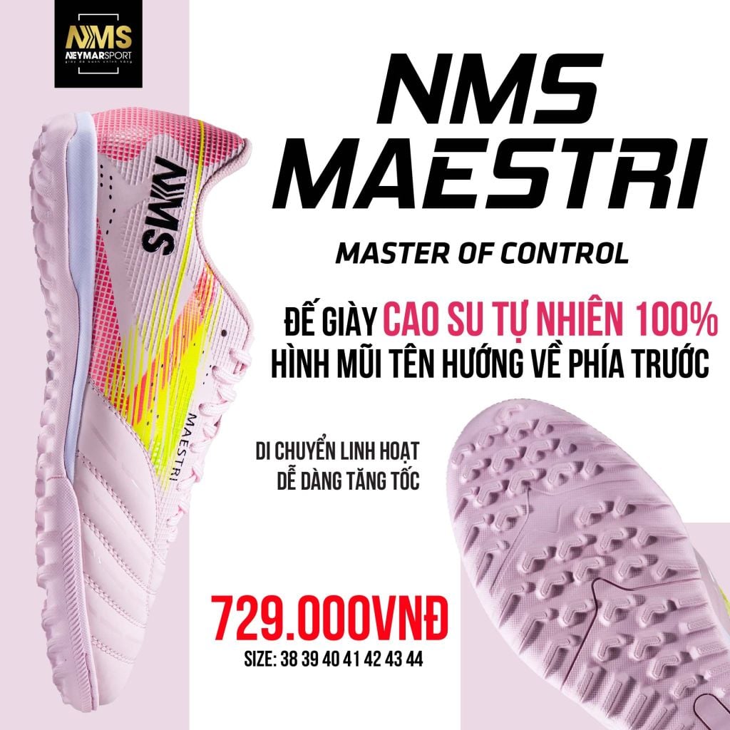 Giày đá bóng cỏ nhân tạo NMS Maestri 1.0 TF - Rose Pink/Yellow MAE1800