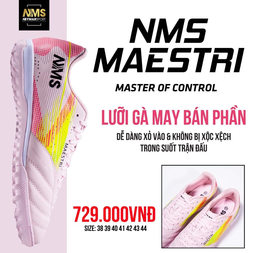 Giày đá bóng cỏ nhân tạo NMS Maestri 1.0 TF - Rose Pink/Yellow MAE1800