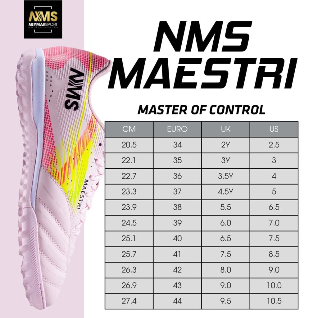 Giày đá bóng cỏ nhân tạo NMS Maestri 1.0 TF - Rose Pink/Yellow MAE1800