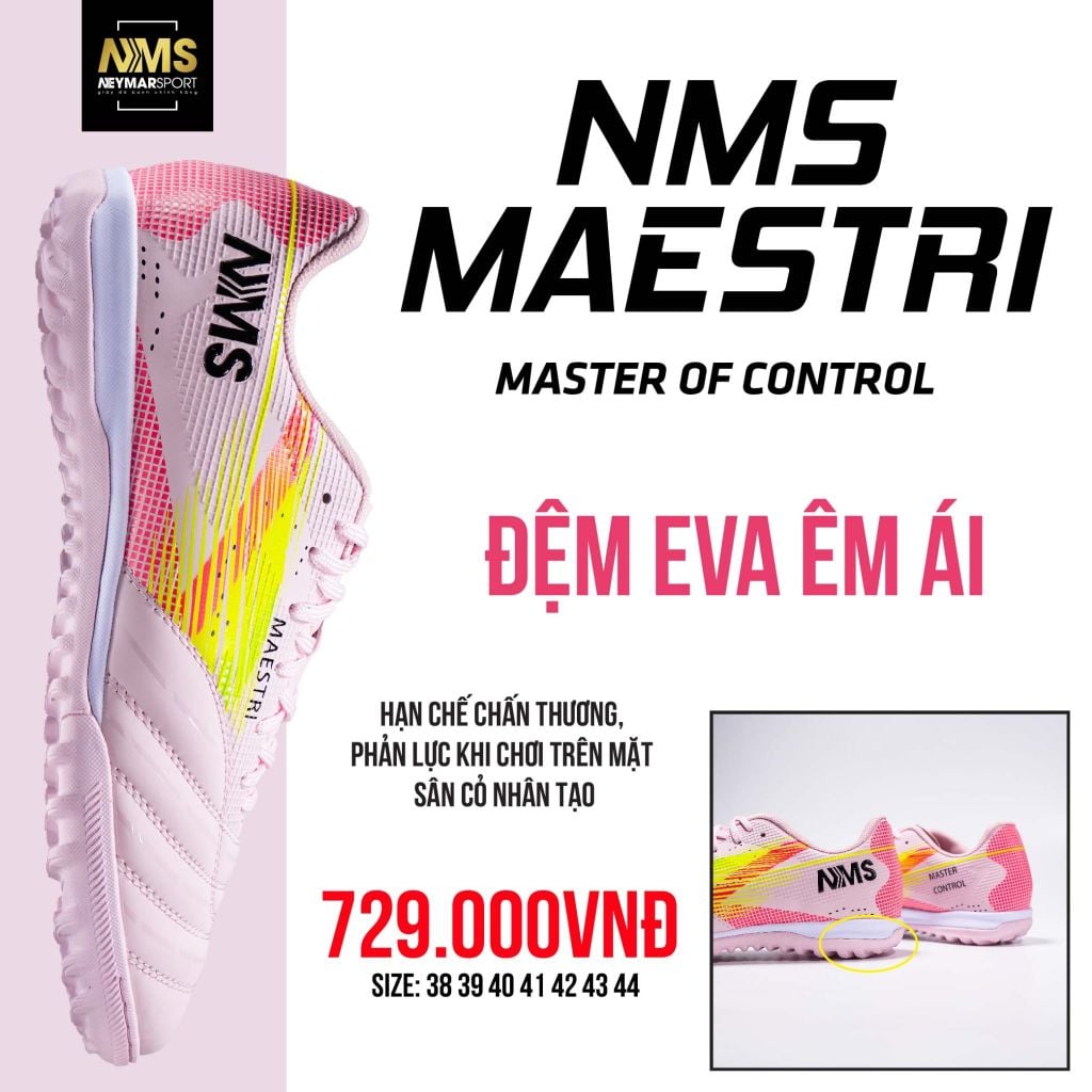 Giày đá bóng cỏ nhân tạo NMS Maestri 1.0 TF - Rose Pink/Yellow MAE1800