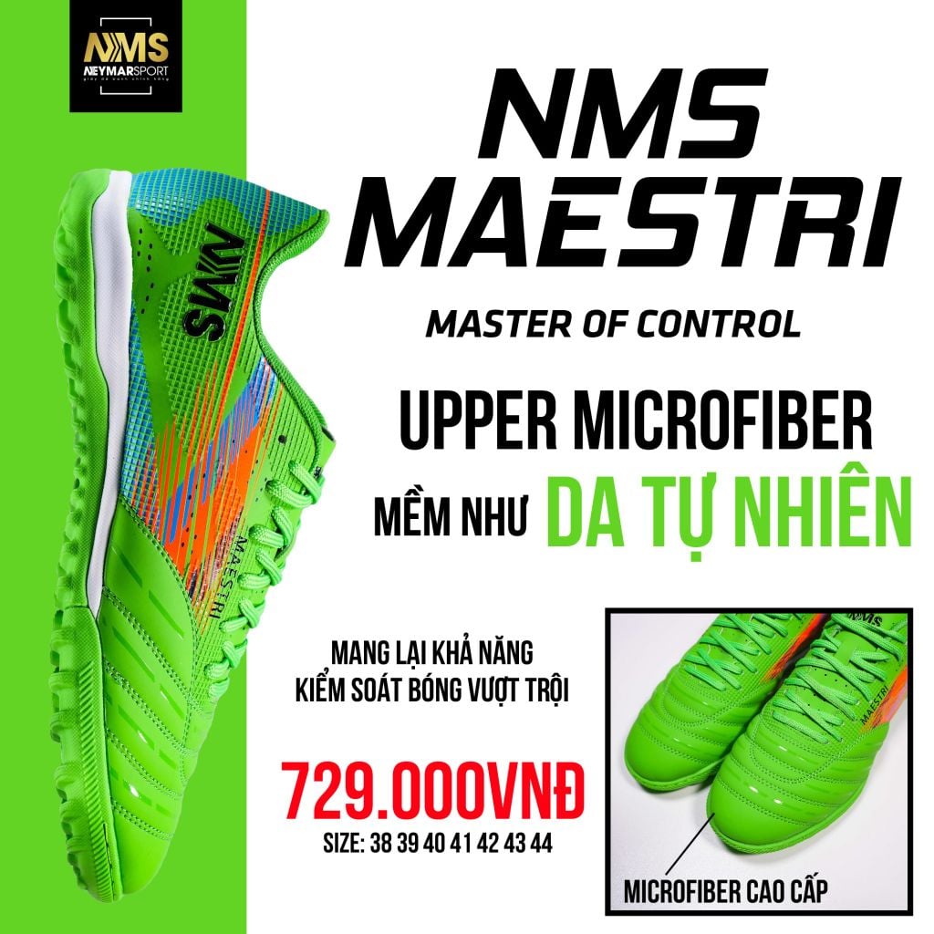 Giày đá bóng cỏ nhân tạo NMS Maestri 1.0 TF - Neon Green/Orange MAE1200
