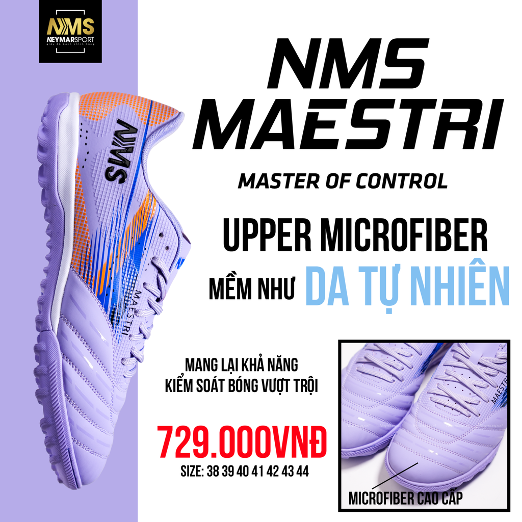 Giày đá bóng cỏ nhân tạo NMS Maestri 1.0 TF - Light Purple/Orange MAE1900
