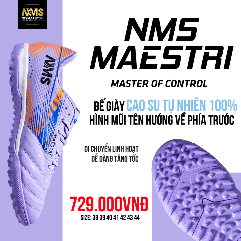 Giày đá bóng cỏ nhân tạo NMS Maestri 1.0 TF - Light Purple/Orange MAE1900