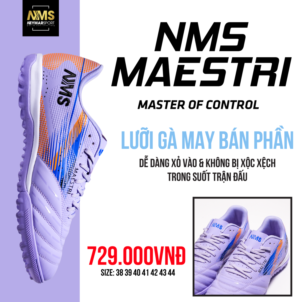 Giày đá bóng cỏ nhân tạo NMS Maestri 1.0 TF - Light Purple/Orange MAE1900