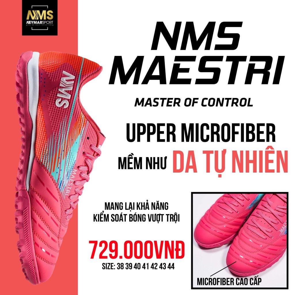 Giày đá bóng cỏ nhân tạo NMS Maestri 1.0 TF - Crimson/Mint MAE1500