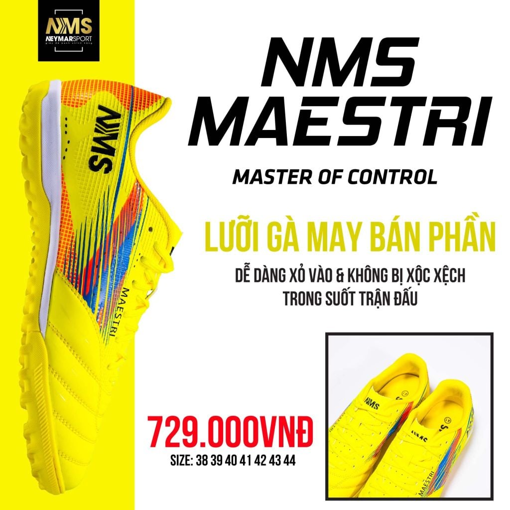 Giày đá bóng cỏ nhân tạo NMS Maestri 1.0 TF - Volt/Blue MAE1700