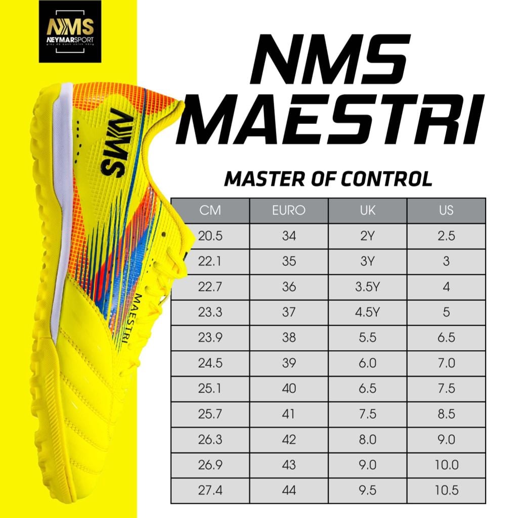 Giày đá bóng cỏ nhân tạo NMS Maestri 1.0 TF - Volt/Blue MAE1700