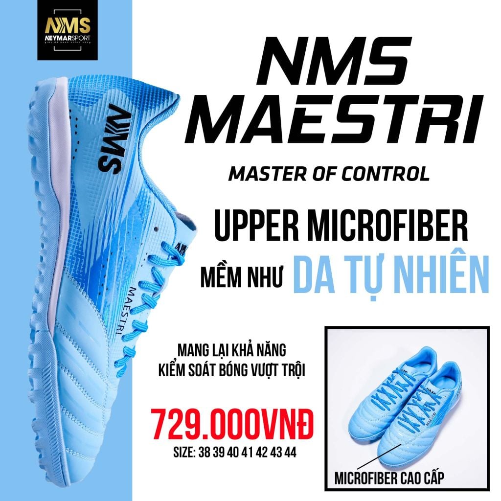 Giày đá bóng cỏ nhân tạo NMS Maestri 1.0 TF - Baby Blue/Black MAE1600