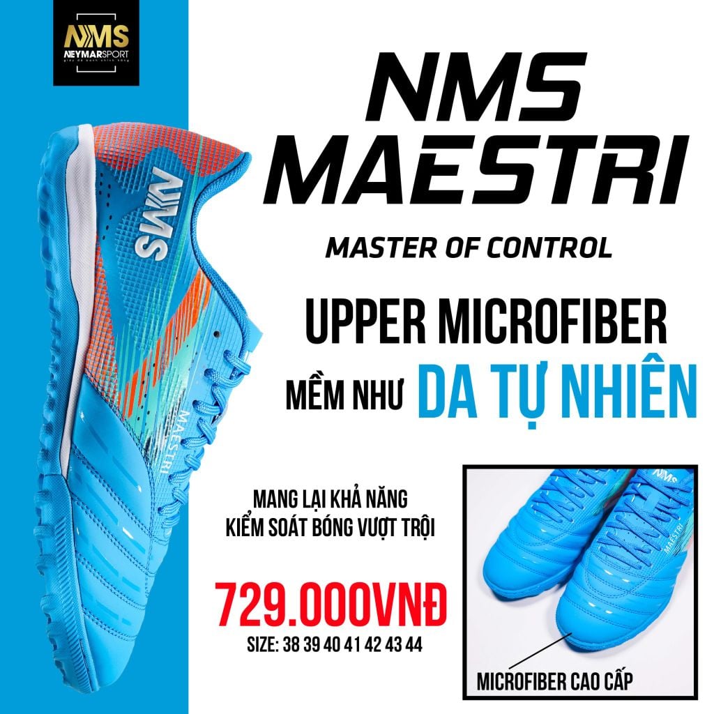Giày đá bóng cỏ nhân tạo NMS Maestri 1.0 TF - Blue/White MAE1400