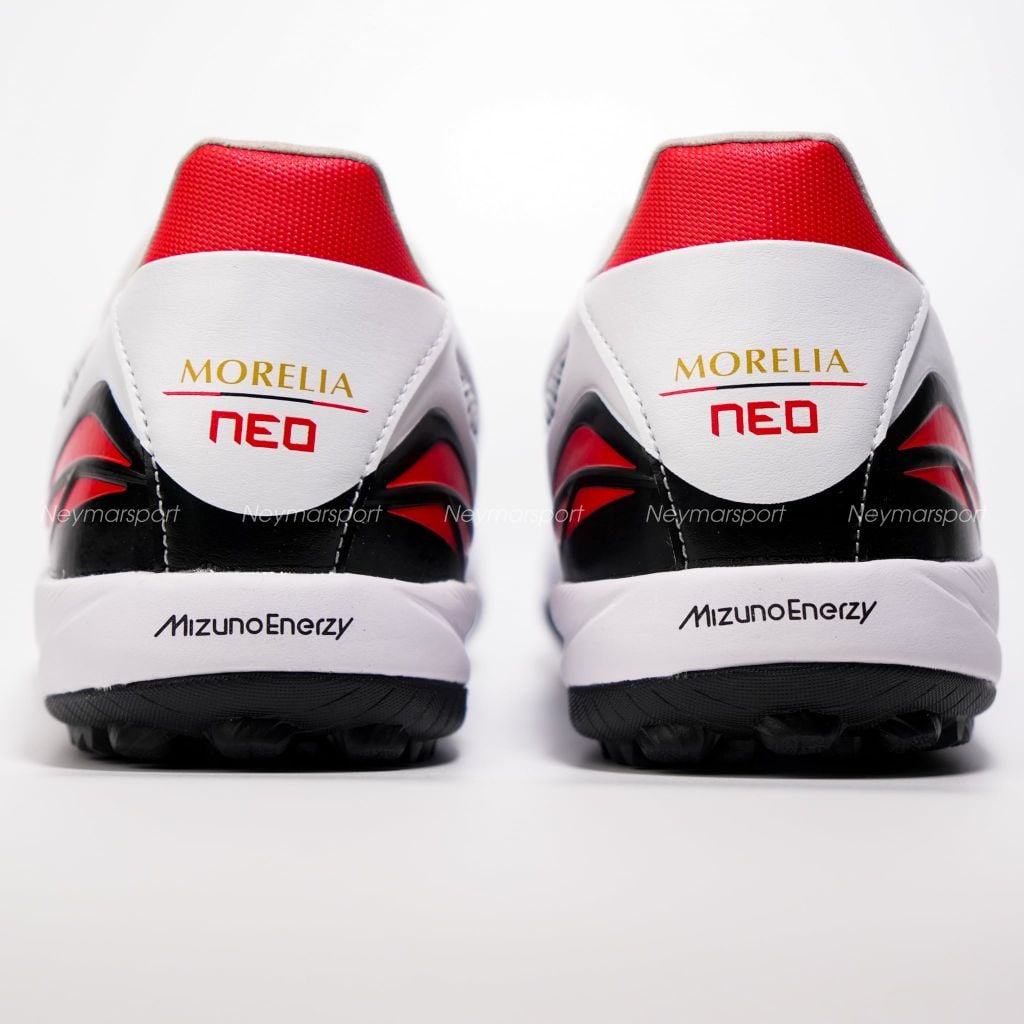 Giày đá bóng cỏ nhân tạo Mizuno Morelia Neo V Pro TF - White/Black/Chinese Red P1GD268409