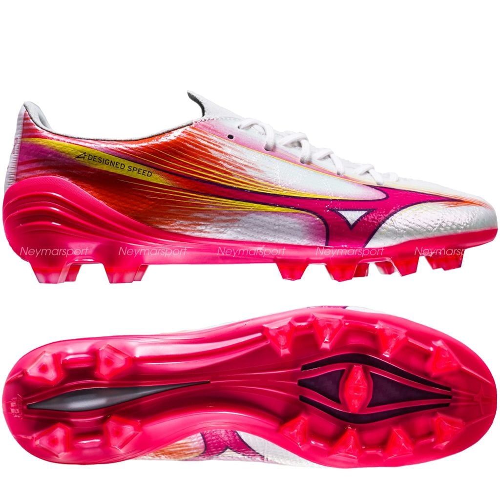 Giày đá bóng cỏ tự nhiên Mizuno Alpha III Elite FG Blazing Flair - White/Fuchsia Purple P1GA266264