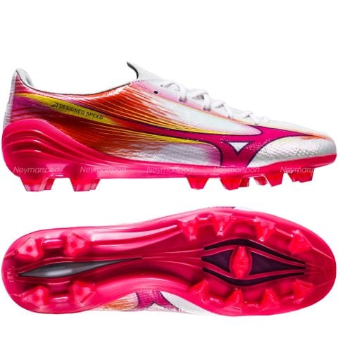 Giày đá bóng cỏ tự nhiên Mizuno Alpha III Elite FG Blazing Flair - White/Fuchsia Purple P1GA266264