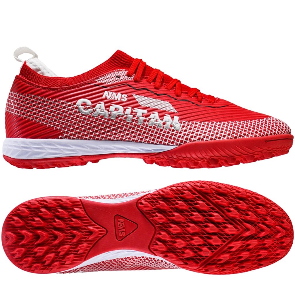Giày đá bóng cỏ nhân tạo NMS CAPITAN 2.0 TF - Crimson/White/Sliver CAP2200