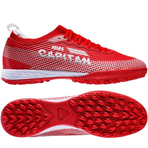 Giày đá bóng cỏ nhân tạo NMS CAPITAN 2.0 TF - Crimson/White/Sliver CAP2200