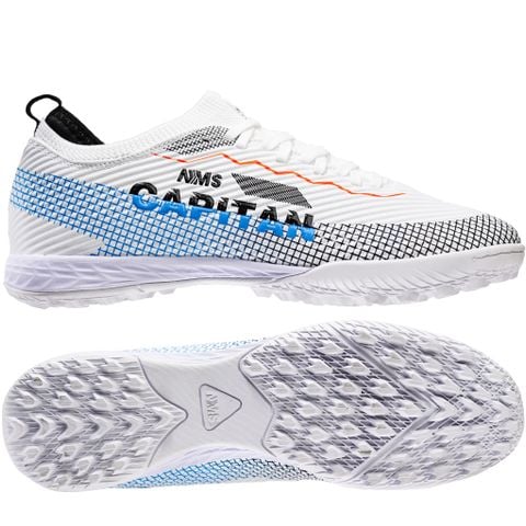 Giày đá bóng cỏ nhân tạo NMS CAPITAN 2.0 TF - White/Black/Blue CAP2500