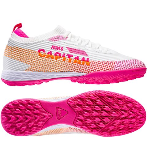 Giày đá bóng cỏ nhân tạo NMS CAPITAN 2.0 TF - White/Orange/Pink CAP2100