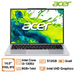 Laptop Acer Aspire Lite 14 AL14-52P-309T | i3-1305U | 8GB DDR5 | 512GB SSD | Win 11