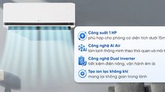 Điều hòa LG Inverter 1 HP IDC09M2 (9300 BTU / PM2.5 / Wi-Fi) - Hàng Chính Hãng