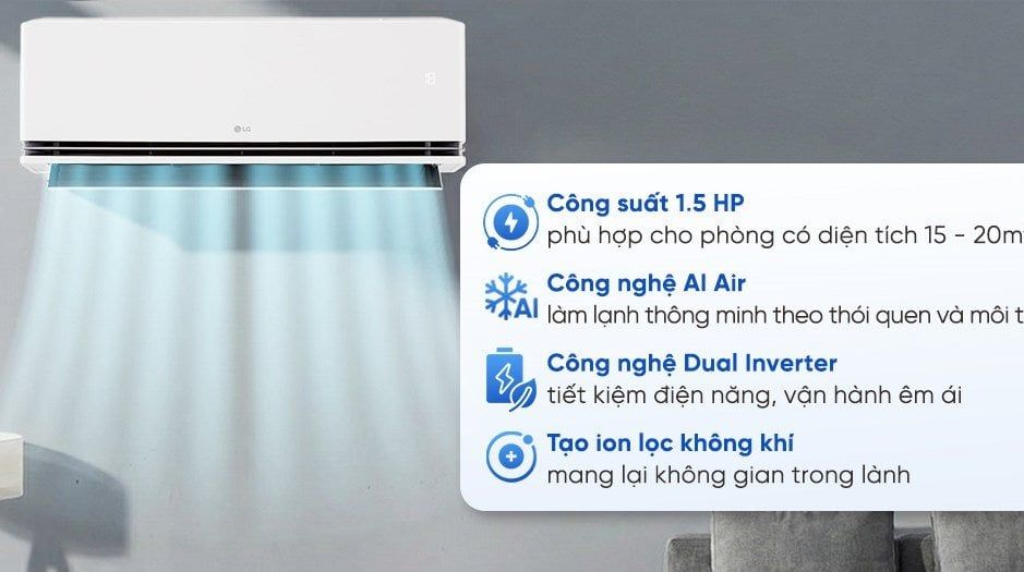 Điều hòa LG Inverter IDC12M2 (1.5HP / 12.300 BTU / Wi-Fi) - Hàng Chính Hãng