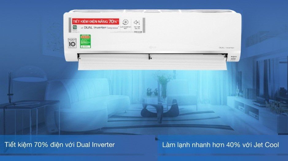Điều hòa LG Inverter 1 HP V10API1 (9000 BTU / 1 chiều / R32 / Wi-Fi ThinQ) - Hàng Chính Hãng