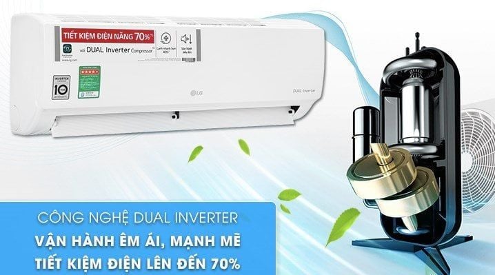 Điều hòa LG Inverter 1 HP V10API1 (9000 BTU / 1 chiều / R32 / Wi-Fi ThinQ) - Hàng Chính Hãng