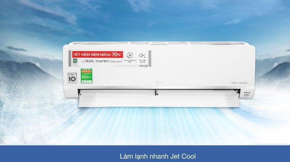 Điều hòa LG Inverter 1 HP V10API1 (9000 BTU / 1 chiều / R32 / Wi-Fi ThinQ) - Hàng Chính Hãng