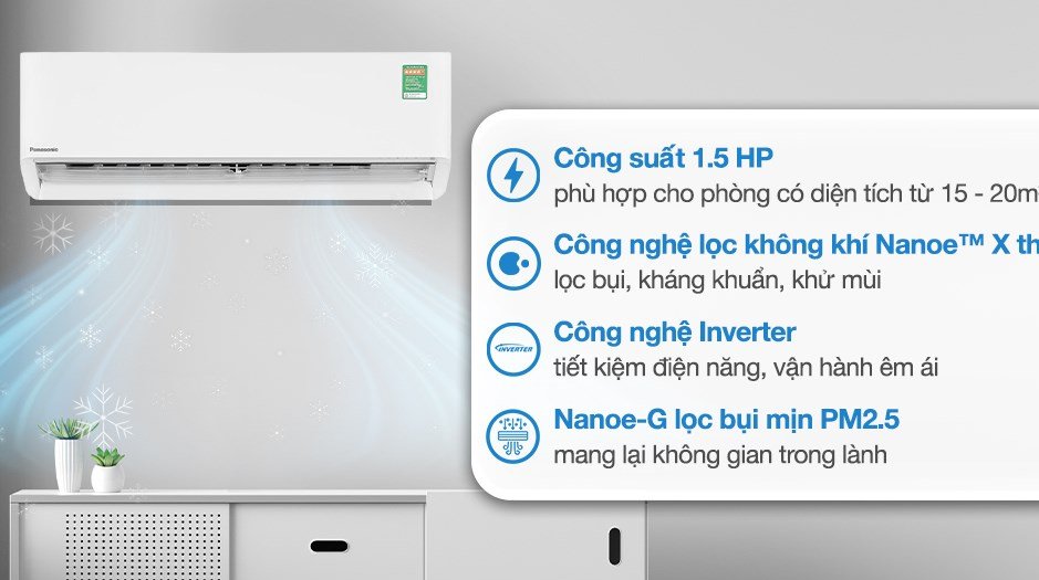Điều hòa Panasonic Inverter CS-XU12BKH-8 chính hãng tại Minh Hoàng Mobile