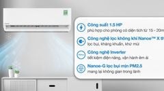 Điều hòa Panasonic Inverter CS-XU12BKH-8 (1.5HP / 11.900BTU / nanoe X / Wi-Fi) - Hàng Chính Hãng