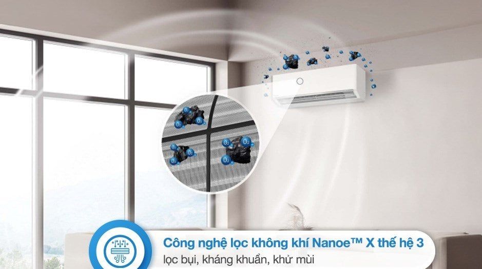 Điều hòa Panasonic Inverter CS-XU12BKH-8 (1.5HP / 11.900BTU / nanoe X / Wi-Fi) - Hàng Chính Hãng