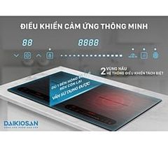 Bếp từ đôi Daikiosan DKT-200006, 2 vùng nấu, 4000W, 8 mức công suất/nhiệt, 680 x 380 mm, màu nhôm xước