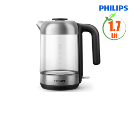 Bình siêu tốc thủy tinh Philips HD9339/80, 1.7L, 1850-2200W, lưới lọc cặn