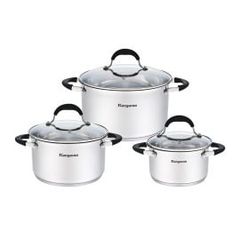 Bộ nồi inox 5 đáy cao cấp, 3 chiếc, Kangaroo KG3CS3