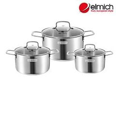 Bộ nồi inox liền khối Elmich EL2488IN01 Size 16, 20, 24cm
