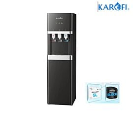 Cây nước nóng lạnh hút bình Karofi HCV-208B, 3 vòi - 3 chức năng nóng lạnh nguội, 01 lõi diệt khuẩn Nano Silver, block, black