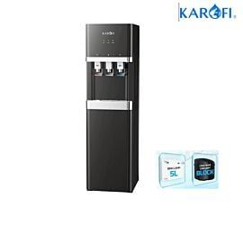Cây nước nóng lạnh hút bình Karofi HCV-208B, 3 vòi - 3 chức năng nóng lạnh nguội, 01 lõi diệt khuẩn Nano Silver, block, black