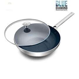 Chảo chiên chống dính BLUE DIAMOND ( CC003689-101) , 28cm, thép không gỉ 18/10 phủ Ceramic chống dính không chứa PFAS, có vung kính