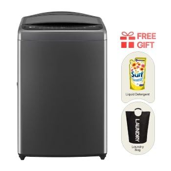 Máy giặt cửa trên LG 15kg T2315DX5G (kính cường lực, núm xoay,, lồng giặt nhựa + thép ko gỉ, truyền động trực tiếp, công nghệ AI DD, Inverter direct drive, Turbowash, kết nối Wifi LG ThinQ