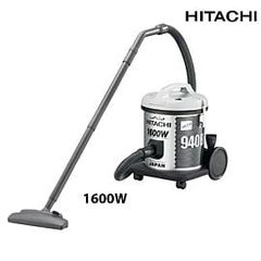 Máy hút bụi thùng Hitachi CV-940Y.24CV-PG , 1600W, 15L, 9m, 3 đầu hút,vỏ thép, Xám