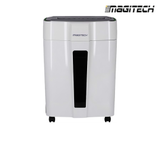 Máy hủy tài liệu Magitech DM-120M, Hủy vụn 8 tờ (70g),2.2m/min,2 x 10 (mm)230 mm (A4), 20L, CD/ Kim Bấm/ Thẻ Từ: 2x10mm, 2Y(Điện).
