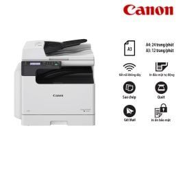 Máy in Canon iR2224N - A3; In-Photo-Scan-Email; Tốc độ A4 24ppm; Đảo mặt tự động; DADF AY2; RAM 1GB; ổ eMMC 2GB; LAN 10/100Mbps; Wi-Fi 802.11BGN; USB 2.0; SecurePrint; Khay giấy 350 tờ; Mực NPG-59
