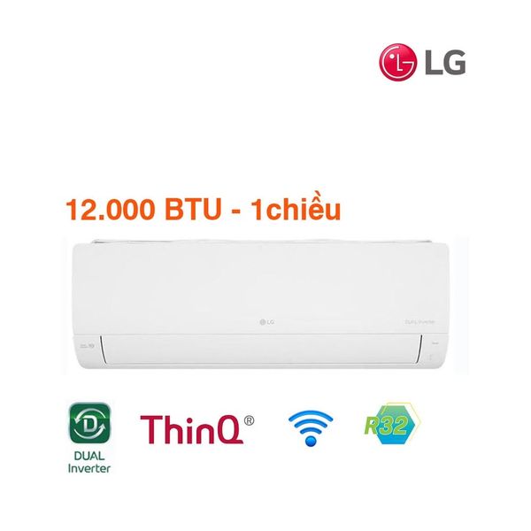 Điều hòa LG IEC12G2U 2026 - Dual Inverter; 1.5HP 12300 BTU/h; 50dB(A); CSPF 5.22; Lọc PM 2.5; ThinQ; Wi-Fi; lớp phủ chống ăn mòn, CSPF: 5.22 (dàn nóng 21.6KG)