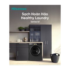 Máy giặt cửa trước Hisense inverter 10.5 kg WF120M5 (giặt chống đọng cặn >95%, tia nước pure jet, tự động phân bổ nước giặt, bảng điều khiển đa màu sắc, đèn lồng giặt, giặt AI tiết kiệm điện nước, one touch AI, tự dộng vệ sinh lồng giặt, kết nối q...