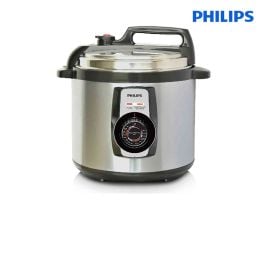 Nồi áp suất điện Philips 5L HD2103/66 - 900W; 14 thực đơn nấu; Van an toàn; Hẹn giờ, bạc và Đen