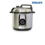 Nồi áp suất điện Philips 5L HD2103/66 - 900W; 14 thực đơn nấu; Van an toàn; Hẹn giờ, bạc và Đen