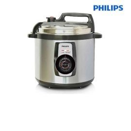 Nồi áp suất điện Philips 5L HD2103/66 - 900W; 14 thực đơn nấu; Van an toàn; Hẹn giờ, bạc và Đen