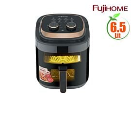 Nồi chiên không dầu Fujihome A6GG, 6.5L, 1600W, 80-200 độ C, điều khiển cơ, cửa kính trong suốt