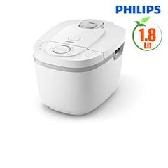Nồi cơm điện tử Philips 1.8 lít HD4717/30, lòng nồi bằng nhôm 5 lớp, 787W - 936W, FreshDefense, trắng
