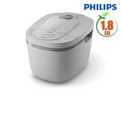 Nồi cơm điện tử Philips 1.8 lít HD4719/32, lòng nồi bằng nhôm 5 lớp, 860W, 12 menu nấu tự động, FreshDefense, trắng