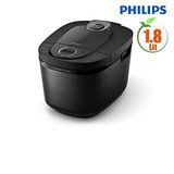 Nồi cơm điện tử Philips 1.8 lít HD4814/31, lòng nồi bằng nhôm 6 lớp, 787W - 936W, 17 chế độ nấu, FreshDefense , đen
